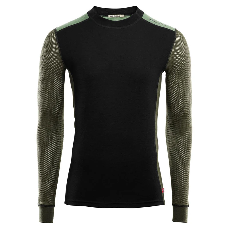 Aclima WoolNet Hybrid Crewneck M's Jet Black/Olive Night/Dill 3 Aclima WoolNet Hybrid Crewneck M's Jet Black/Olive Night/Dill