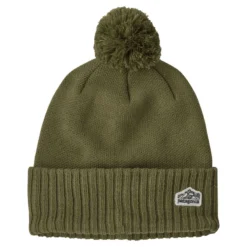 Patagonia Powder Town Beanie Line Logo Ridge Patch: Wyoming Green