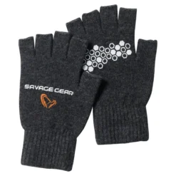 Savage Gear Knitted Half Finger Glove Dark Grey Melange